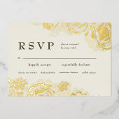 Gold Blooms Folie Folie Uitnodiging (Voorkant)