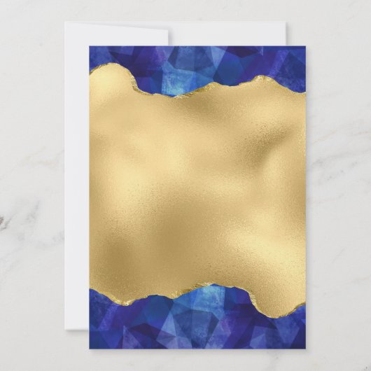 Gold Blue 70e verjaardag Kaart (Achterkant)