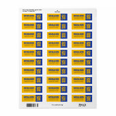 Gold & Blue Afstuderen retour adreslabels Etiket (Full Sheet)