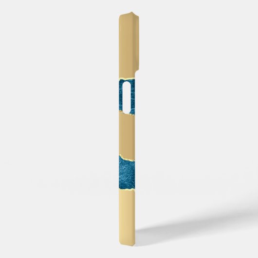 Gold blue agate marmer name script Case-Mate iPhone case (Achterkant / Rechts)