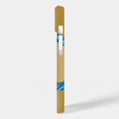 Gold blue agate marmer name script Case-Mate iPhone case (Achterkant / Links)