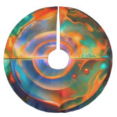 Gold Blue Aqua turquoise abstract Kerstboom Rok (Voorkant)