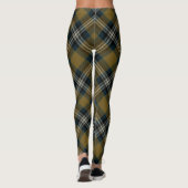 Gold Blue Argyle Tartan Patroon Leggings (Achterkant)