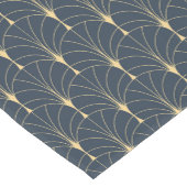 Gold Blue Art Deco Fan Pattern Korte Tafelloper (Hoek)