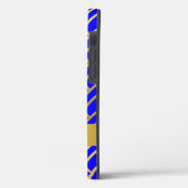 Gold Blue Art Deco Geometric Pattern personaliseer Case-Mate iPhone Case (Achterkant / Links)