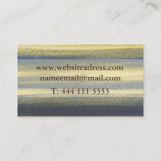 Gold Blue Artistic Original Editor Visitekaartje (Achterkant)