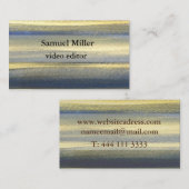 Gold Blue Artistic Original Editor Visitekaartje (Voorkant / Achterkant)