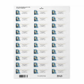 Gold blue baby shower return address labels (Full Sheet)