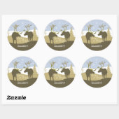 Gold Blue beige Reindeer Antlers Holiday Stickers (Vel)