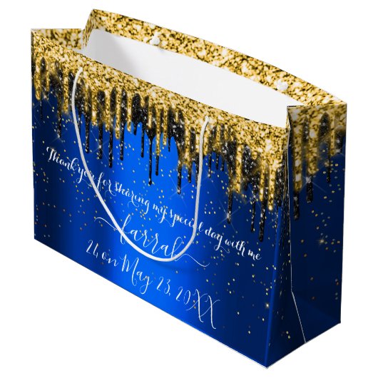 Gold Blue Black Drivers voor grote cadeautas (Achterkant Gekanteld)