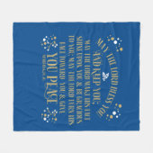  Gold Blue Blessing Numbers Scripting Prayer  Fleece Deken (Voorkant (Horizontaal))