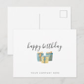 Gold Blue Business Employee Briefkaart (Voorkant / Achterkant)