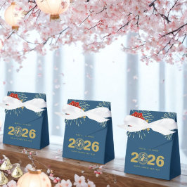 Gold Blue Chinese New Year of the Horse Bedankdoosjes