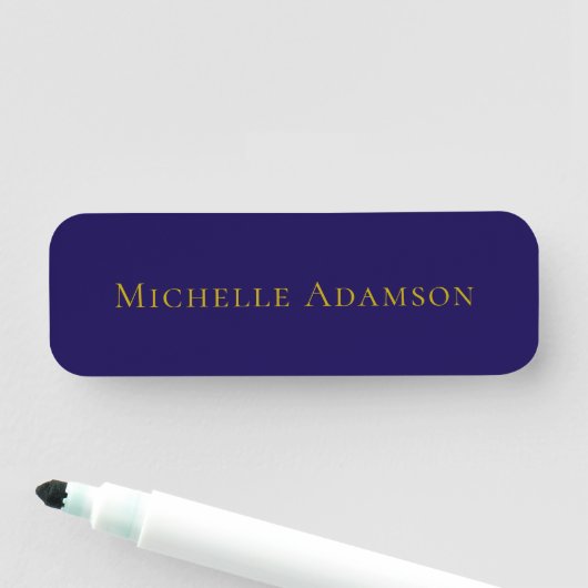 Gold & Blue Color Professional Plain Modern Naamplaatje (In situ)