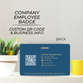 Gold & Blue Company Medewerker QR Code, Foto & Log Badge