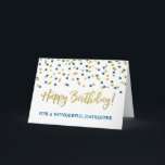 Gold Blue Confetti Daughter Birthday Card Kaart<br><div class="desc">Birthday card for daughter with gold and blue modern confetti pattern.</div>