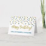 Gold Blue Confetti Daughter Birthday Card Kaart<br><div class="desc">Birthday card for daughter with gold and blue modern confetti pattern.</div>