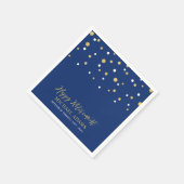 Gold & Blue Confetti Happy Retirement Party Servet (Hoek)