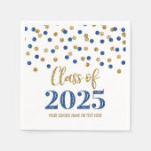 Gold Blue Confetti Klasse van 2025 Servet (Voorkant)