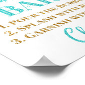 Gold Blue Confetti Ma-osa Bar Baby shower Poster (Hoek)