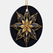 Gold Blue Decorative Flower Ornament (Rechts)