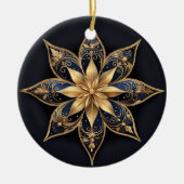 Gold Blue Decorative Flower Ornament (Voorkant)