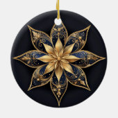 Gold Blue Decorative Flower Ornament (Achterkant)
