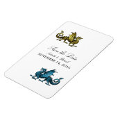 Gold Blue Dragon Save the Date Magnet Magneet (Linkerzijde)