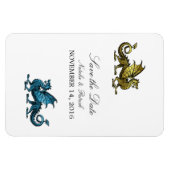 Gold Blue Dragon Save the Date Magnet Magneet (Horizontaal)