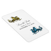 Gold Blue Dragon Save the Date Magnet Magneet (Rechterzijde)