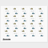 Gold Blue Dragon Wedding Stickers (Vel)