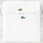 Gold Blue Dragon Wedding Stickers (Tas)