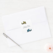 Gold Blue Dragon Wedding Stickers (Envelop)