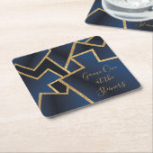 Gold Blue Dreidels Kartonnen Onderzetters (Schuin)