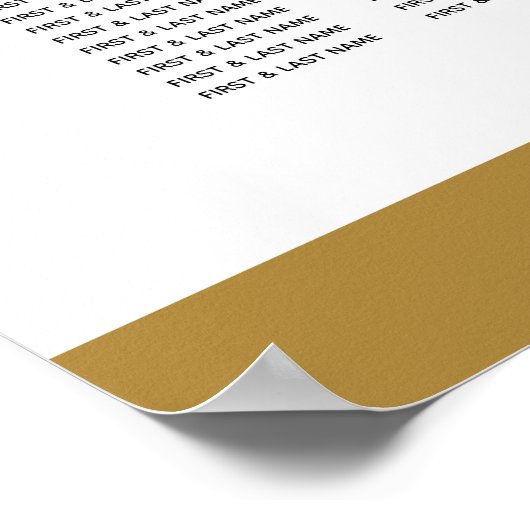 Gold Blue Elegant Monogram Wedding Seding Chart Poster (Hoek)