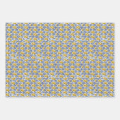 Gold Blue en Green Poinsettia Inpakpapier Vel (Voorkant 2)