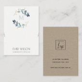 GOLD BLUE FOLIAGE MONOGRAM BRACELET DISPLAY LOGO VISITEKAARTJE (Voorkant / Achterkant)