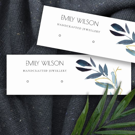 GOLD BLUE FOLIAGE WATERVERF DIE LOGO WEERGEVEN MINI VISITEKAARTJE
