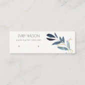 GOLD BLUE FOLIAGE WATERVERF DIE LOGO WEERGEVEN MINI VISITEKAARTJE (Voorkant)