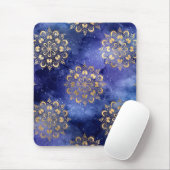 Gold & Blue Galaxy Dharma Mandala Pattern Muismat (Met muis)