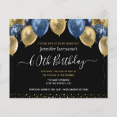 Gold Blue Glitter-ballonnen 60th Birthday (Voorkant)