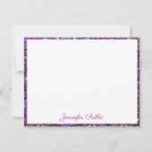 Gold Blue Glitter Handgeschreven script legant Notitiekaartje (Voorkant)