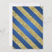 Gold & Blue Glitter Snowflake Xmas Holiday Party Kaart (Achterkant)