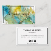 Gold Blue Green Painter Professional Visitekaartje (Voorkant / Achterkant)