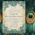 Gold Blue Green Paisley Peacock Wedding No Peacock Kaart<br><div class="desc">Emerald  Paisley Peacock en Gold Elegant Roaring 20's of Gatsby Weddings Blauw Groen en Goud  Paisley Pattern.</div>