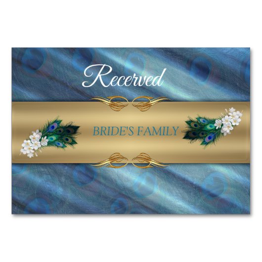 GOLD Blue-green Peacocks op Emerald Green Kaart (Voorkant)