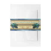 GOLD Blue-green Peacocks op Emerald Green Silk Uitnodigingen Wikkel (Voorkant Voorbeeld)