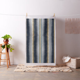 Gold Blue Grey Ikat Zigzag Geometric Pattern Stof