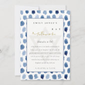 GOLD BLUE INDIGO WATERVERF STIPPEN BBT BAR MITZVAH BEDANKKAART (Voorkant)