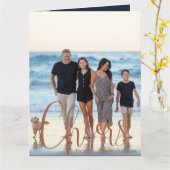 Gold Blue juicht op de nieuwjaarsfoto Kaart (Gele Bloem)